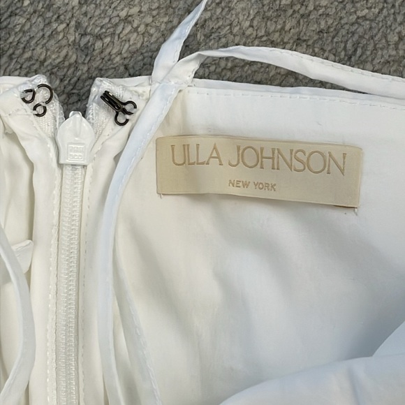 New Ulla Johnson Phoebe Tiered Cut Out Cotton Poplin Midi Dress White Sz 10 - Picture 8 of 14